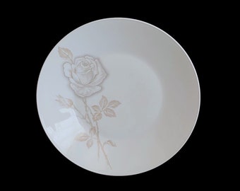 Vintage Mid Century Modern Rosenthal Fine Porcelain 10.25" CLASSIC ROSE DINNER Plate Raymond Loewy Design 1950s White & Gold