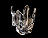 Vintage Mid century Modern Art Glass French Crystal Centerpiece Bowl France