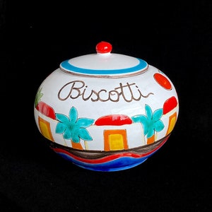 Vintage Mid Century Modern Italian Hand Painted Art Pottery LARGE ...