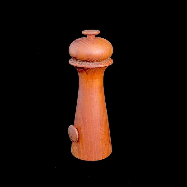 Vintage Fine Teak Wood Peppermill Salt Shaker Pepper Mill Dan Droz Designs LAUFFER Peugeot Mechanism 1975