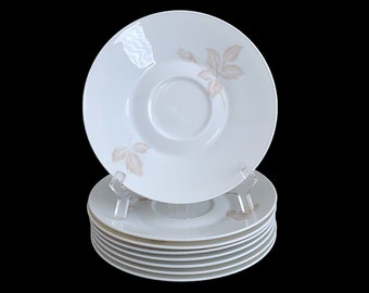 Vintage Mid Century Modern Rosenthal Porcelain 6 3/8" CLASSIC ROSE SAUCER Plate Raymond Loewy 1950s White & Gold *Several Available*