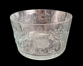 Vintage Mid Century Modern LARGE 10" Flora Bowl Oiva Toikka Design for Nuutajarvi Iittala 1960s Iconic Classic Finnish Finland MCM Art Glass