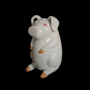 Vintage mediados del siglo moderno italiano cerámica cerdo jarrón / utensilio de cocina titular MANCER cerámica Italia 1960s 1970s