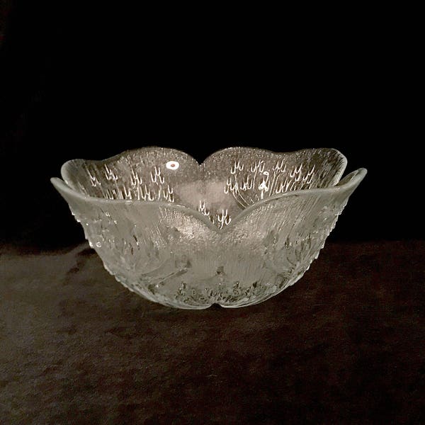 Vintage Mid Century Modern Art Glass MEDIUM SIZE Serving Bowl Made in Italy DANSK Floriform 1970s Iconic Danish Design