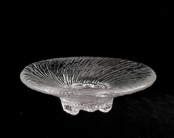 Vintage Mid Century Modern IITTALA Centerpiece AVANTO Glass Bowl Tapio Wirkkala Iconic Design 1970s Finland Scandinavian