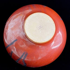 Large 12 Vintage Japanese Bulbous Ball Vessel Pottery Vase w Metallic Reddish Brown Glaze w Drip Glaze Accent Larry Laszlo for Mikasa 1980s image 4