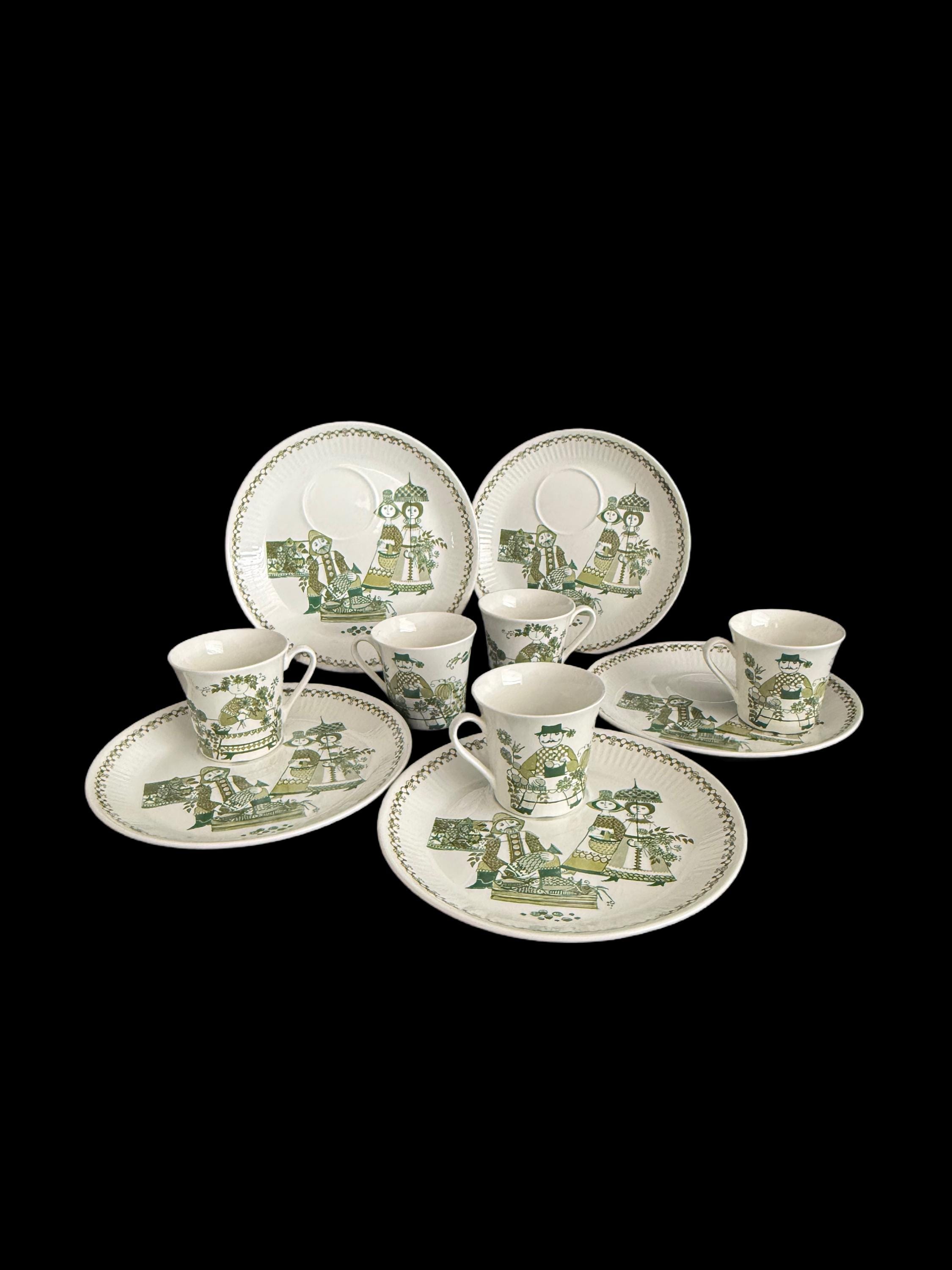 Vintage Figgjo Green Market - Etsy