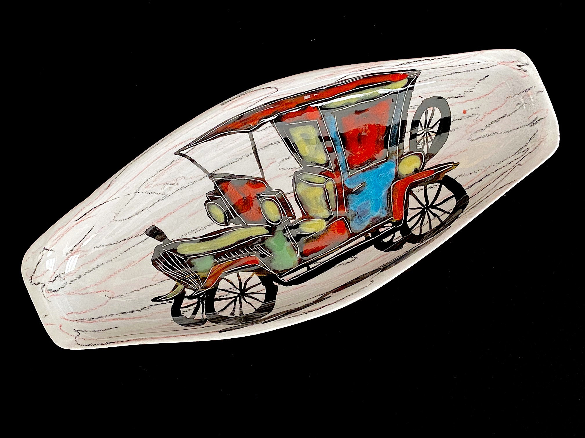 Vintage Mid Century Modern Italian Art Pottery Hand Painted Bowl Dish ...