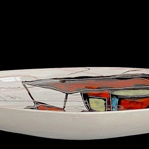 Vintage Mid Century Modern Italian Art Pottery Hand Painted Bowl Dish ...