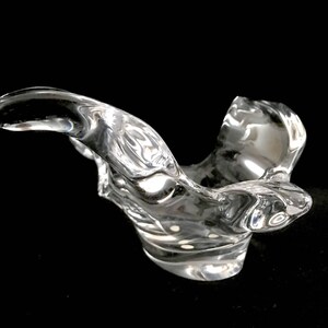 Vintage Mid Century Modern Sasaki of Japan Art Glass Bird in Flight Bowl Figurine Candy Bowl Modernist Stylized Design 1970s image 4