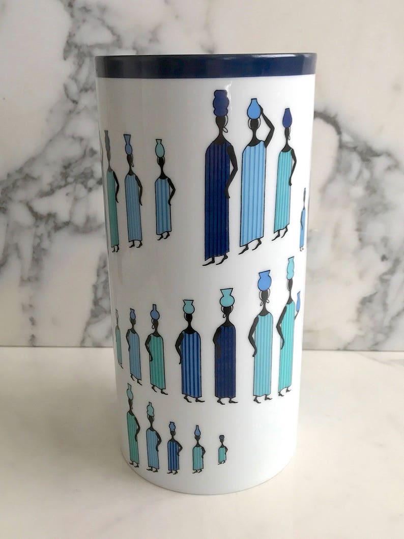 Vintage EMILIO PUCCI The Water Carriers for ROSENTHAL Studio Line Linie Porcelain Vase Germany Mid Century Modern Retro Italian Designer image 3