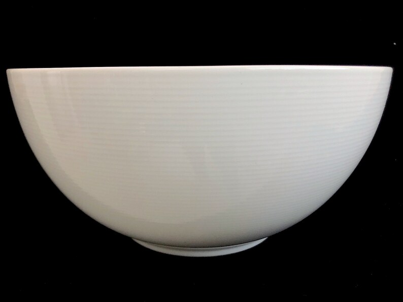Vintage Thomas Porcelain Of Germany LOFT Pattern LARGE 9  Serving Bowl with Concentric Rings Design Rosenthal Germany Porcelain Dinnerware