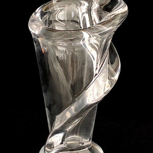 Vintage Modernist Fine French Art Glass Crystal Calla Lily Art Vannes Le Chatel Figural Floral Vase Sculpture France 1960s 1970s image 2