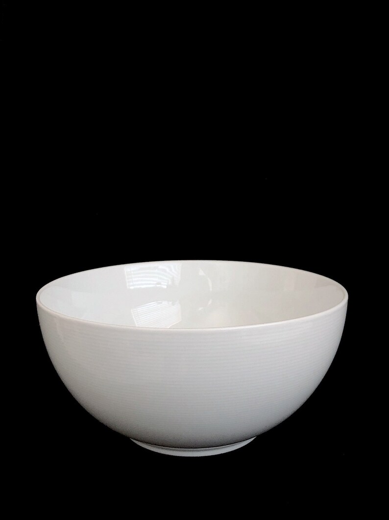 Vintage Thomas Porcelain Of Germany LOFT Pattern LARGE 9 Serving Bowl with Concentric Rings Design Rosenthal Germany Porcelain Dinnerware