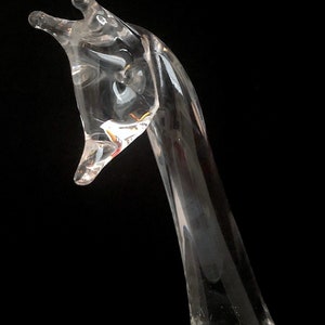 Vintage 1980s Eneryda of Sweden Scandinavian Hand Blown Art Glass Giraffe Sculpture Figure Figurine 10.25 Tall Abraham Strauss Label image 7