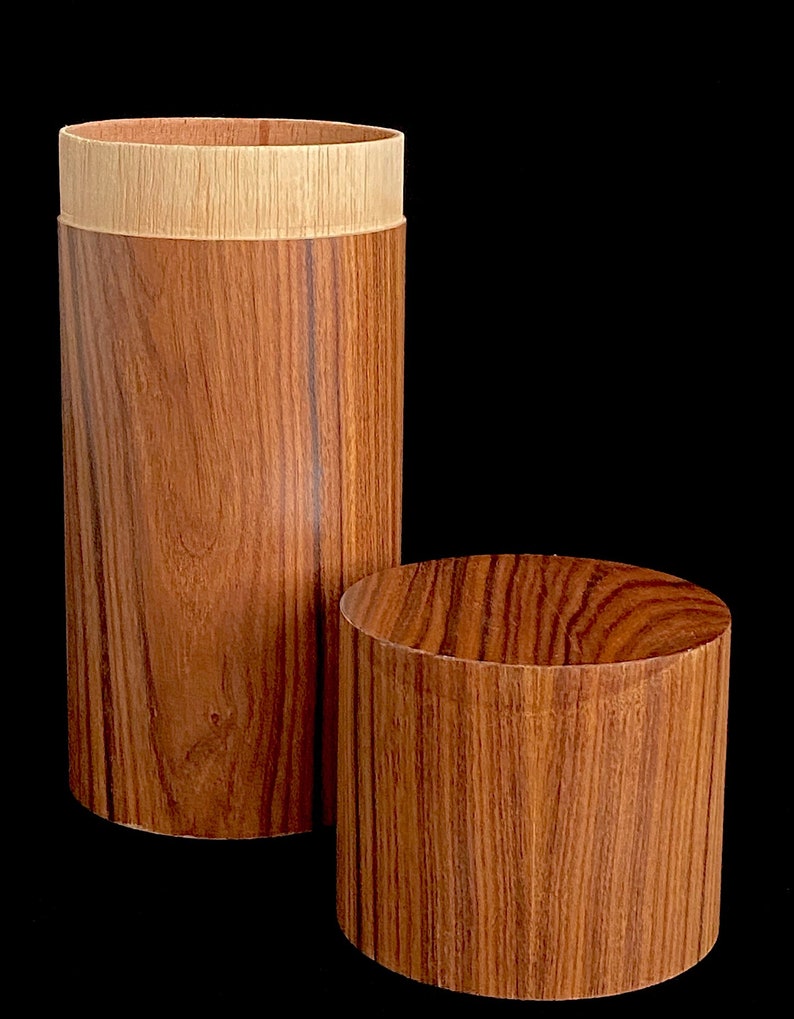 Vintage Wood Cylindrical Canister Box Container 9 Tall Etsy