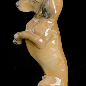 Vintage ROSENTHAL SELB Porcelain Germany Handgemalt DACHSHUND Dog Begging on 2 Hind Legs Figurine Sculpture image 5