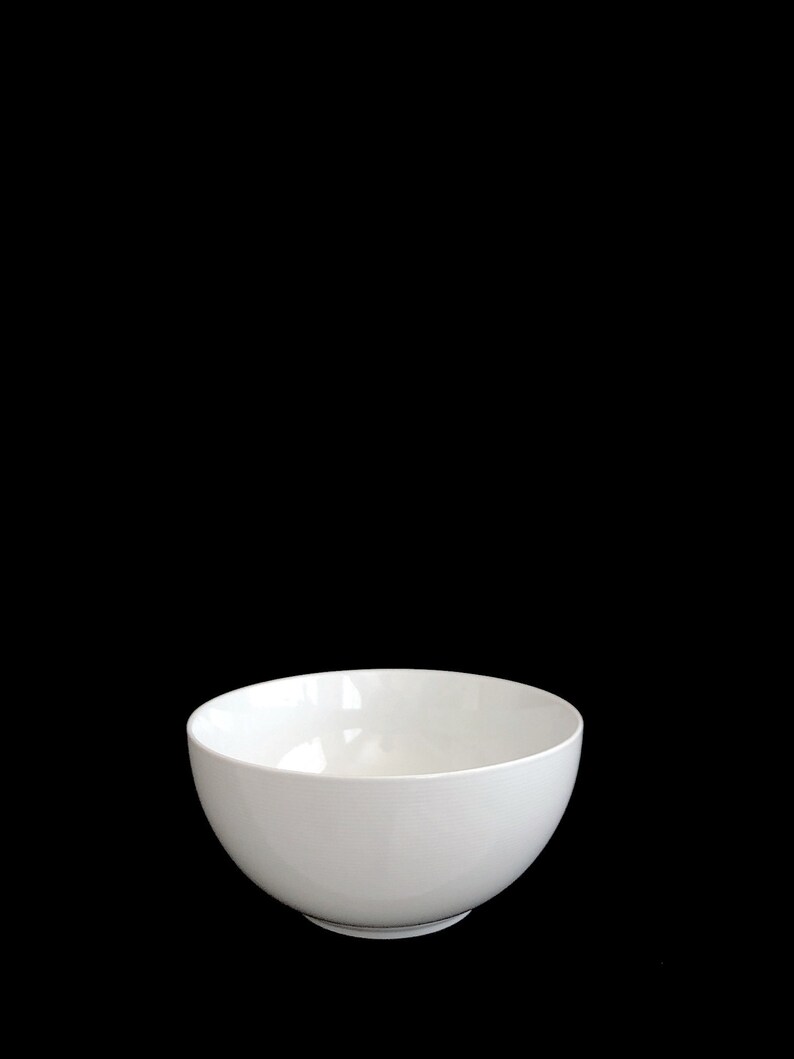 Vintage Thomas Porcelain Of Germany LOFT Pattern LARGE 9 Serving Bowl with Concentric Rings Design Rosenthal Germany Porcelain Dinnerware