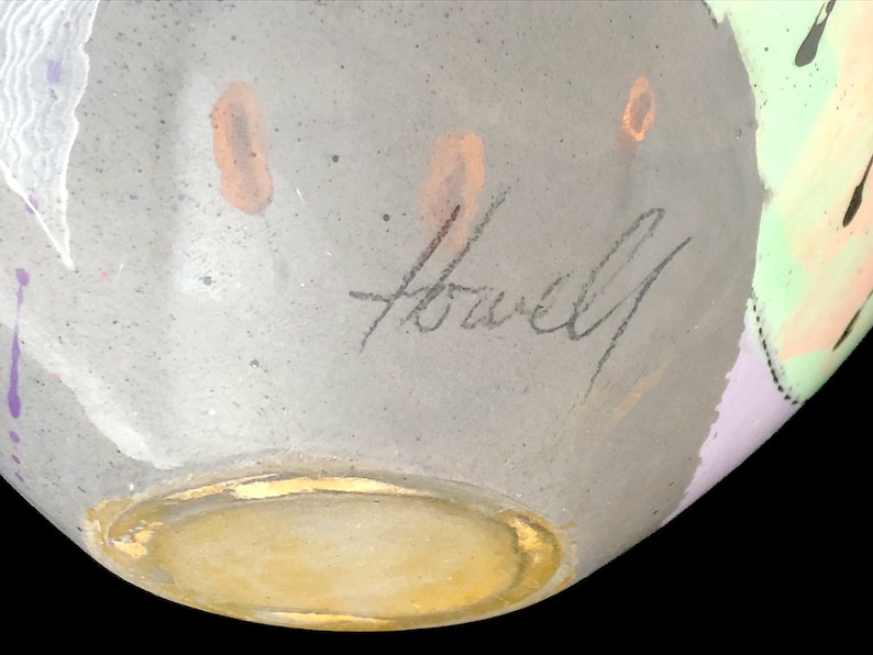 Vintage 1980s Modernist Ceramic Studio Art Pottery Bowl Vessel by Steve