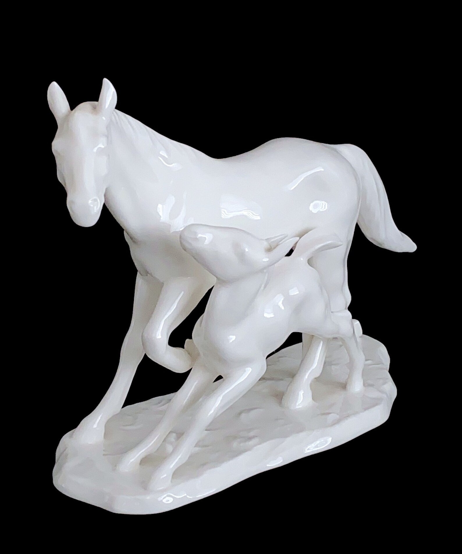 white porcelain horse statue
