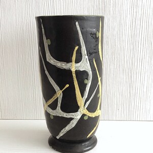 Vintage Mid Century Modern Hand Made Art Pottery Vase Livia Gorka Hungary Modernist Hungarian Ceramic 1950s image 5