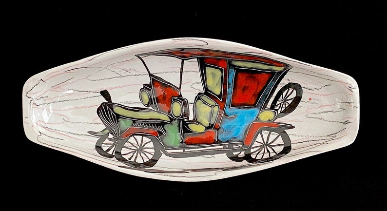 Vintage Mid Century Modern Italian Art Pottery Hand Painted Bowl Dish ...