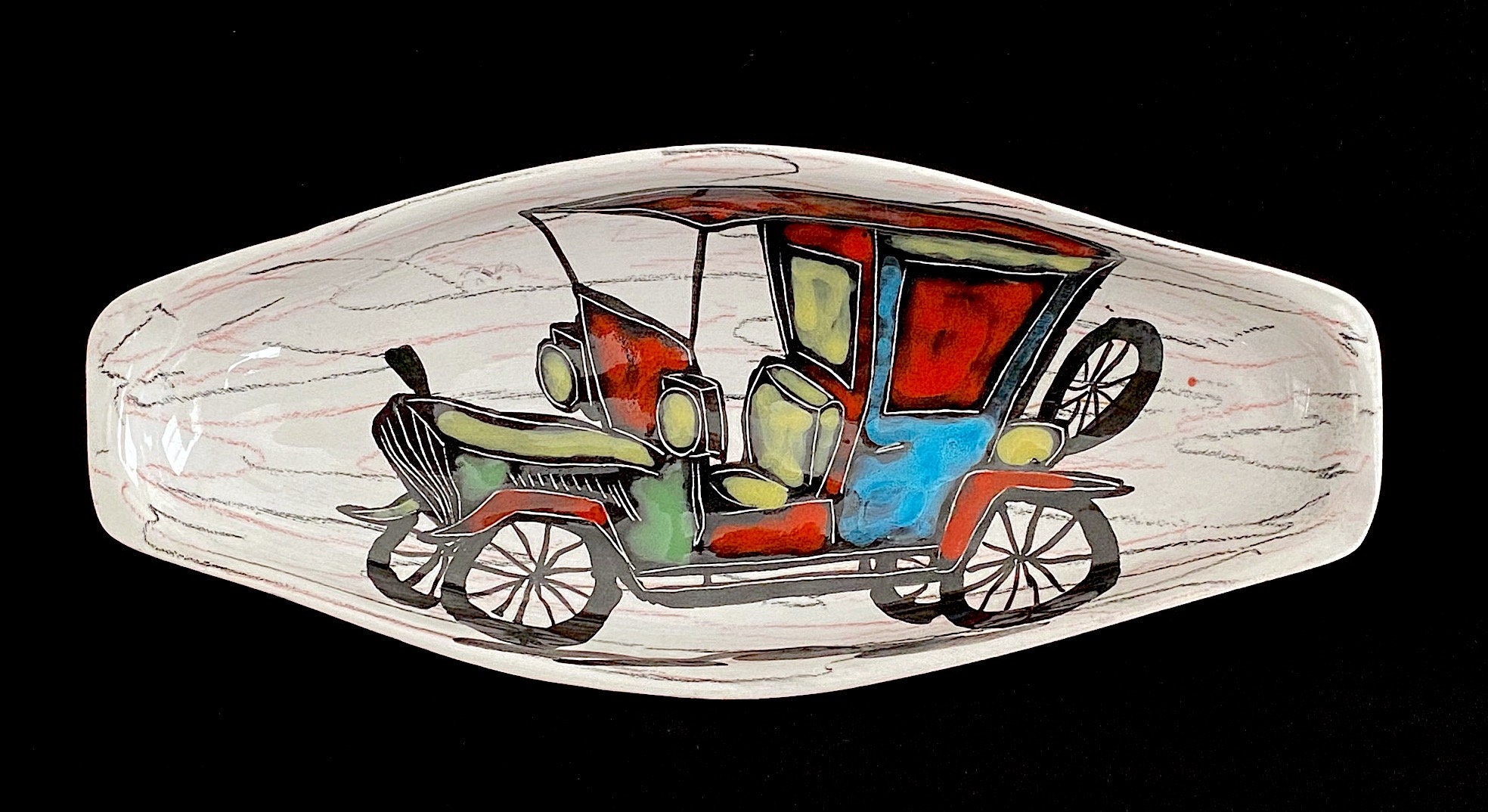 Vintage Mid Century Modern Italian Art Pottery Hand Painted Bowl Dish ...