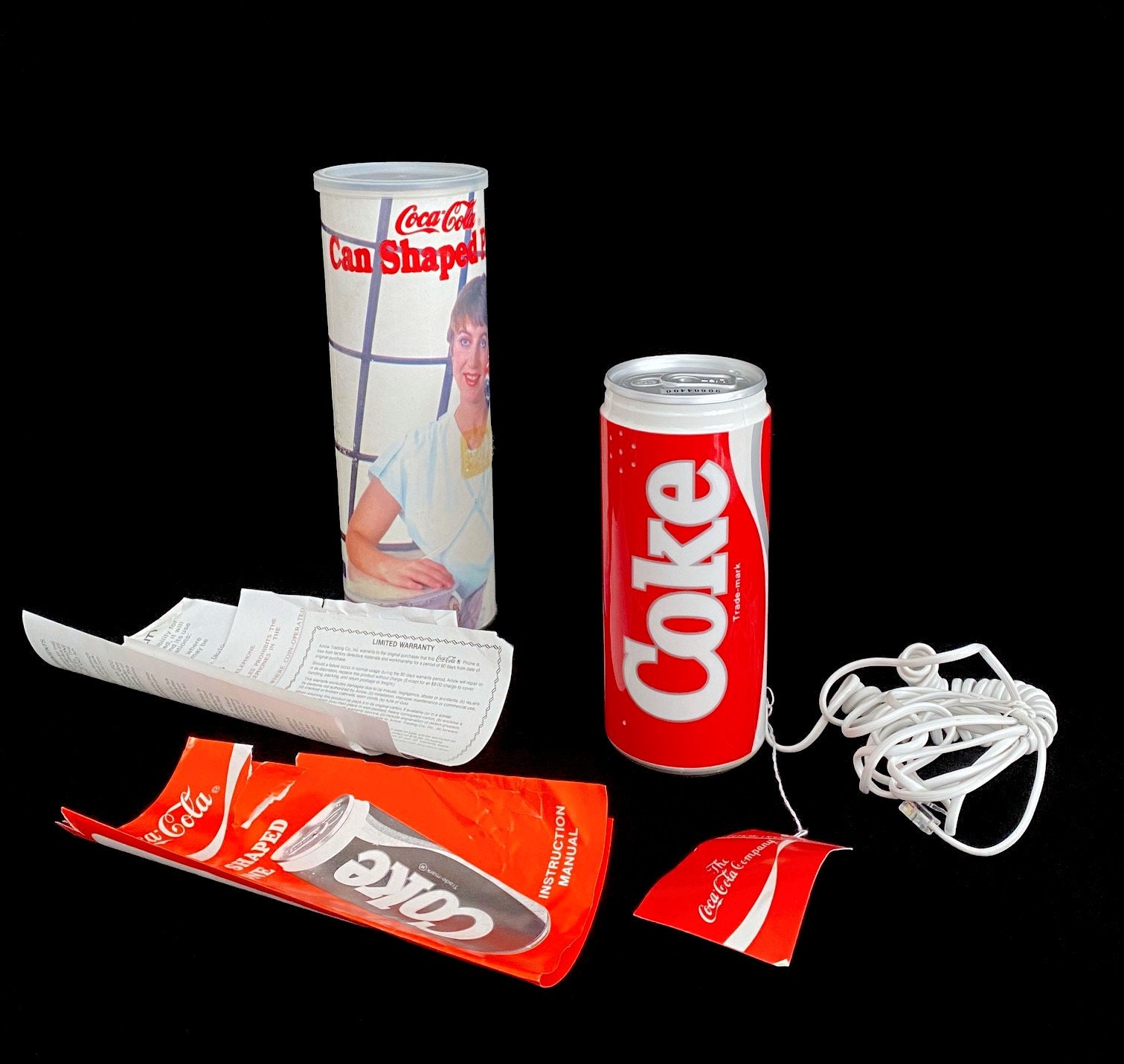 Vintage 1980s Coca Cola COKE Phone Model 5010 in Orignal Canister