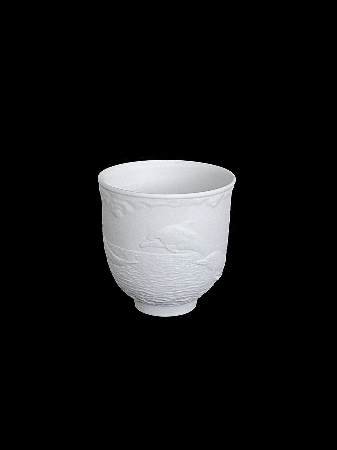 Vintage Lladro Porcelain Collectors Society Vase / Bowl With Dolphins Seascape 1998 Hand Made in