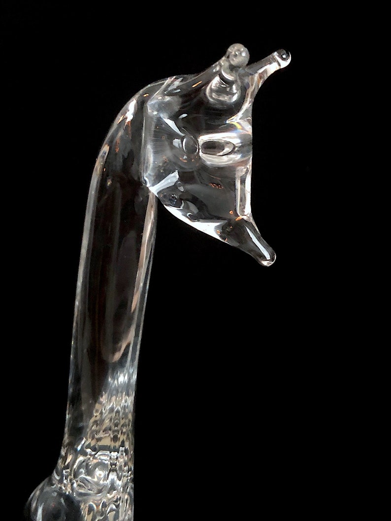 Vintage 1980s Eneryda of Sweden Scandinavian Hand Blown Art Glass Giraffe Sculpture Figure Figurine 10.25 Tall Abraham Strauss Label image 9
