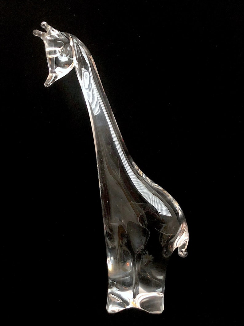 Vintage 1980s Eneryda of Sweden Scandinavian Hand Blown Art Glass Giraffe Sculpture Figure Figurine 10.25 Tall Abraham Strauss Label image 4