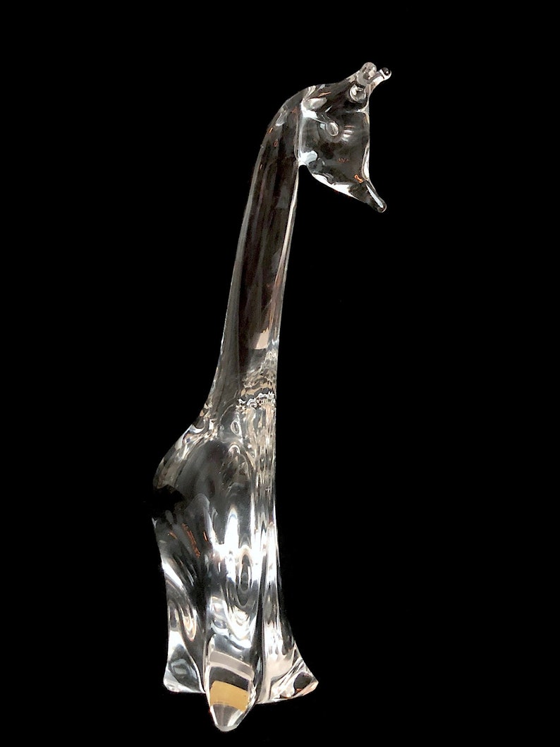 Vintage 1980s Eneryda of Sweden Scandinavian Hand Blown Art Glass Giraffe Sculpture Figure Figurine 10.25 Tall Abraham Strauss Label image 3