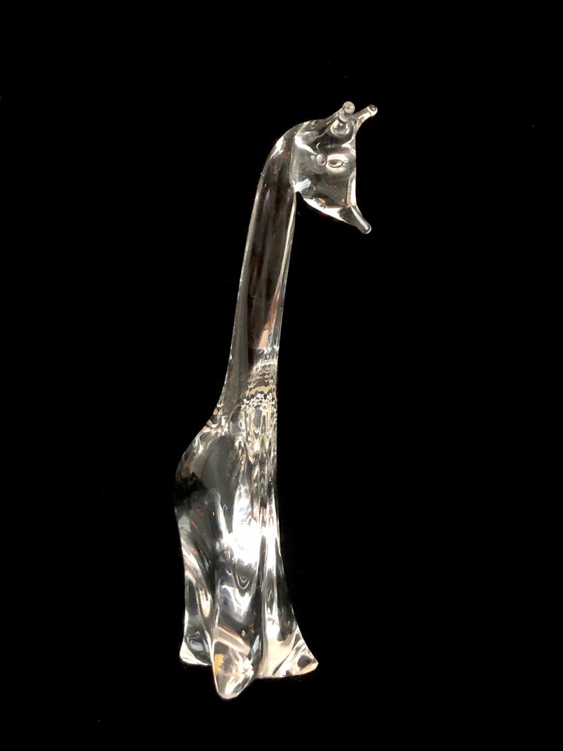 Vintage 1980s Eneryda of Sweden Scandinavian Hand Blown Art Glass Giraffe Sculpture Figure Figurine 10.25 Tall Abraham Strauss Label image 8