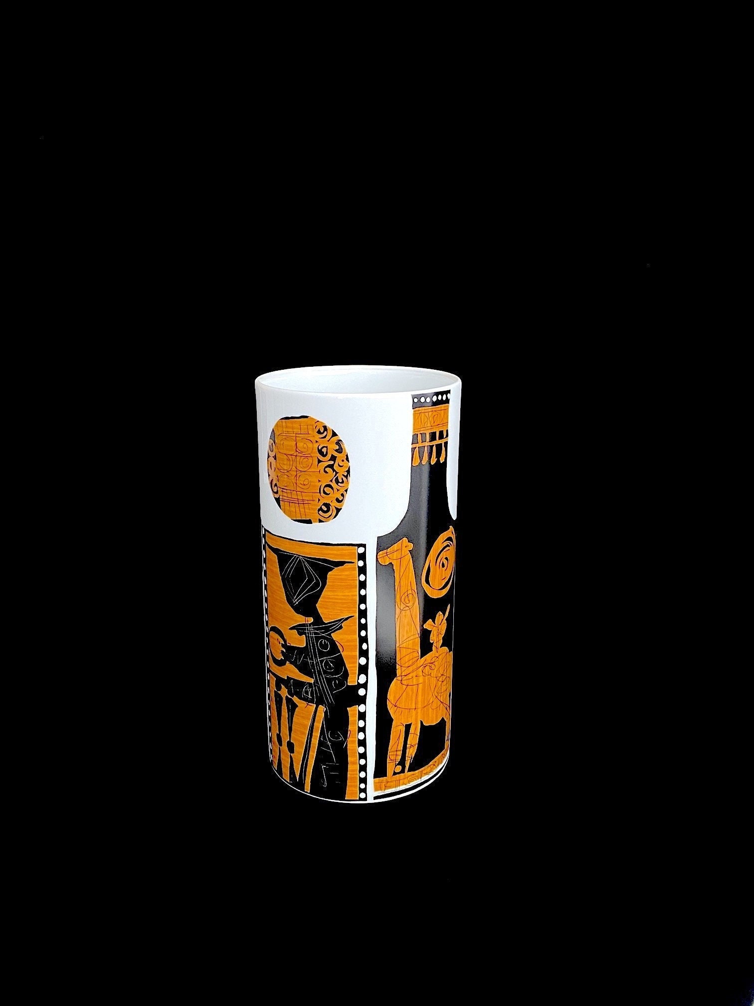 Vintage Mid Century Modern 1960S Rosenthal Studio Linie Porcelain Art Vase 9.75" Tall X 4.75"