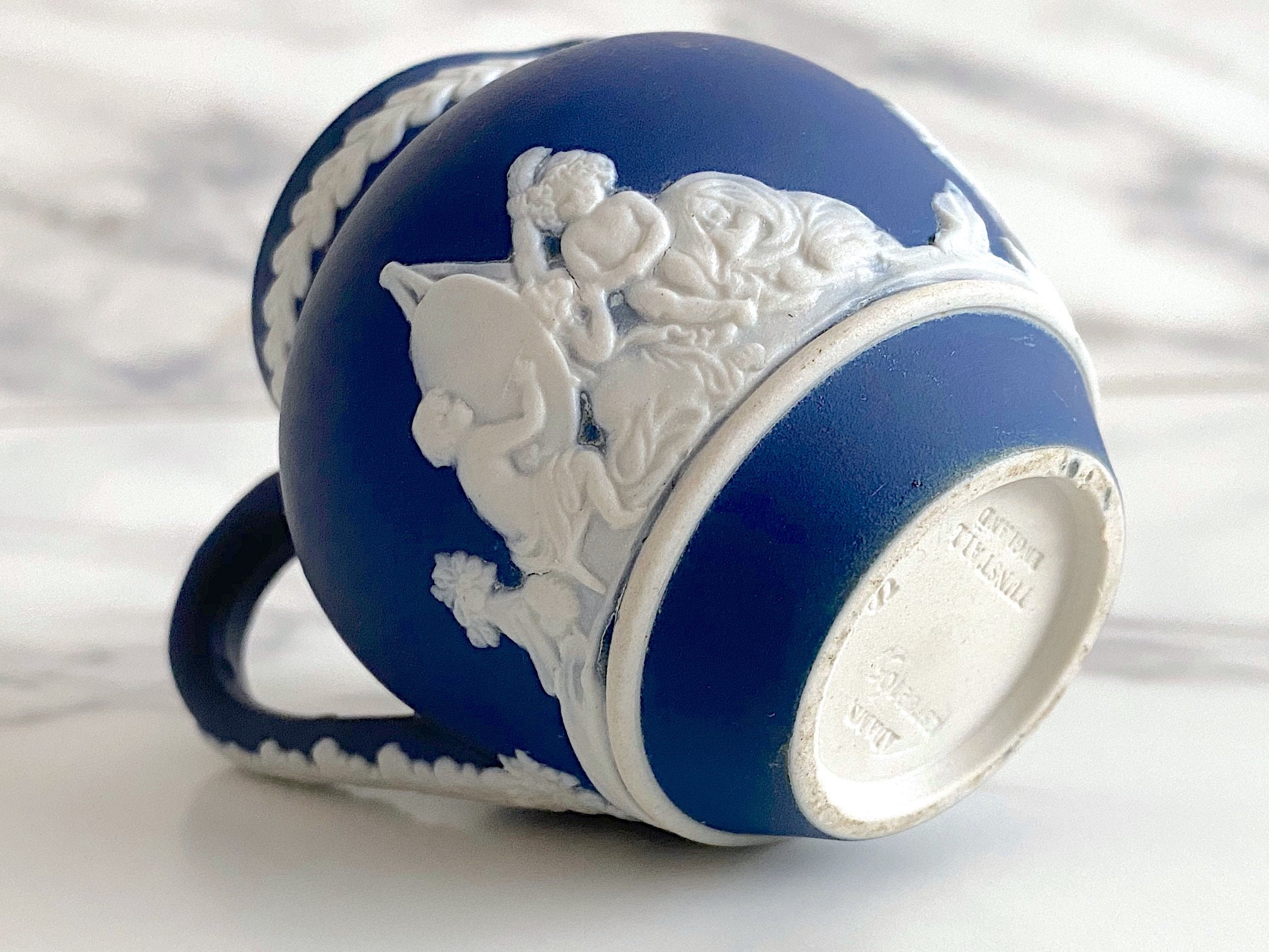 Antique Adams Tunstall England Porcelain Blue & White Jasperware