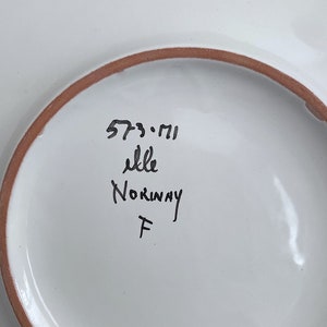 Vintage Mid Century Modern Scandinavian Art Pottery Hand Made ELLE Keramikk Oslo Norway Norweigian 12 Triangular Platter Charger Plate image 5