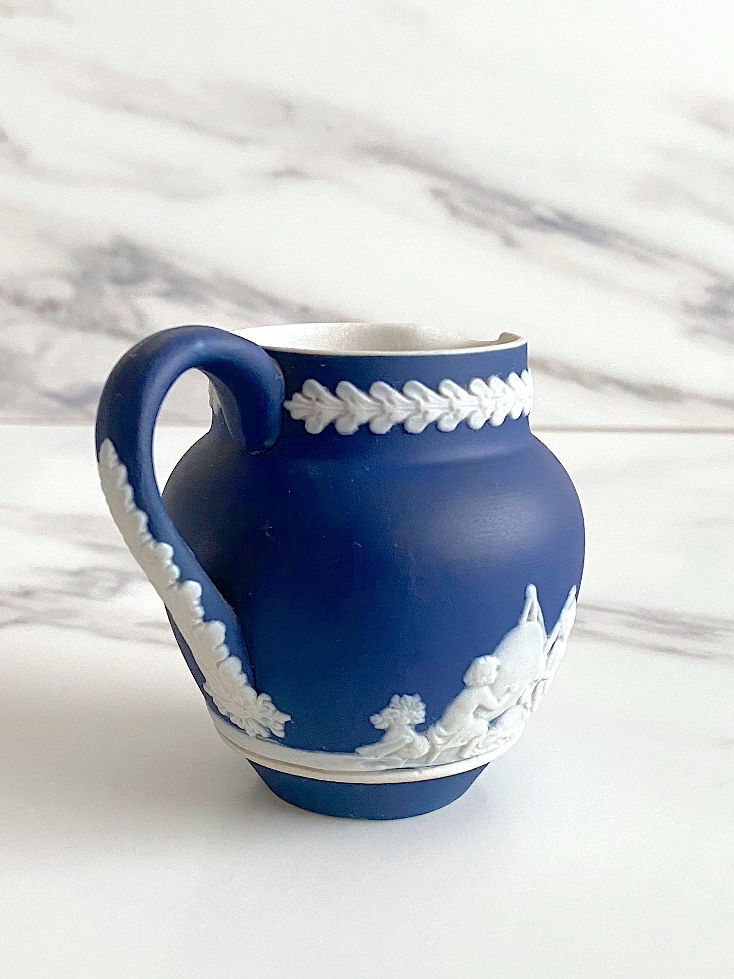 Antique Adams Tunstall England Porcelain Blue & White Jasperware