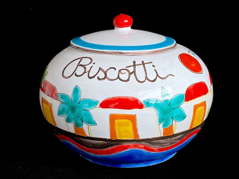 Vintage Mid Century Modern Italian Hand Painted Art Pottery LARGE ...