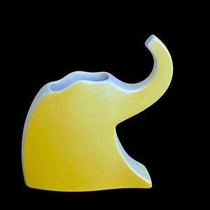 Vintage Modernist Rosenthal Studio Linie Whimsical Elephant Vase in YELLOW by Johan Van Loon Germany 1980s Post Modern image 2