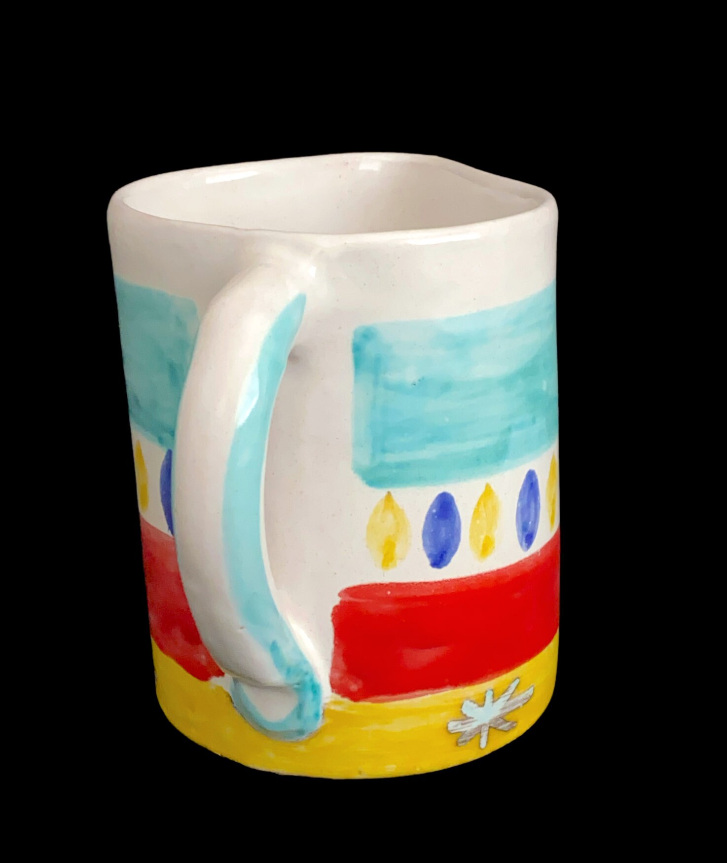 Retro Vintage Italian Designer Hand Painted Large 6" Tall Pottery Jug ...
