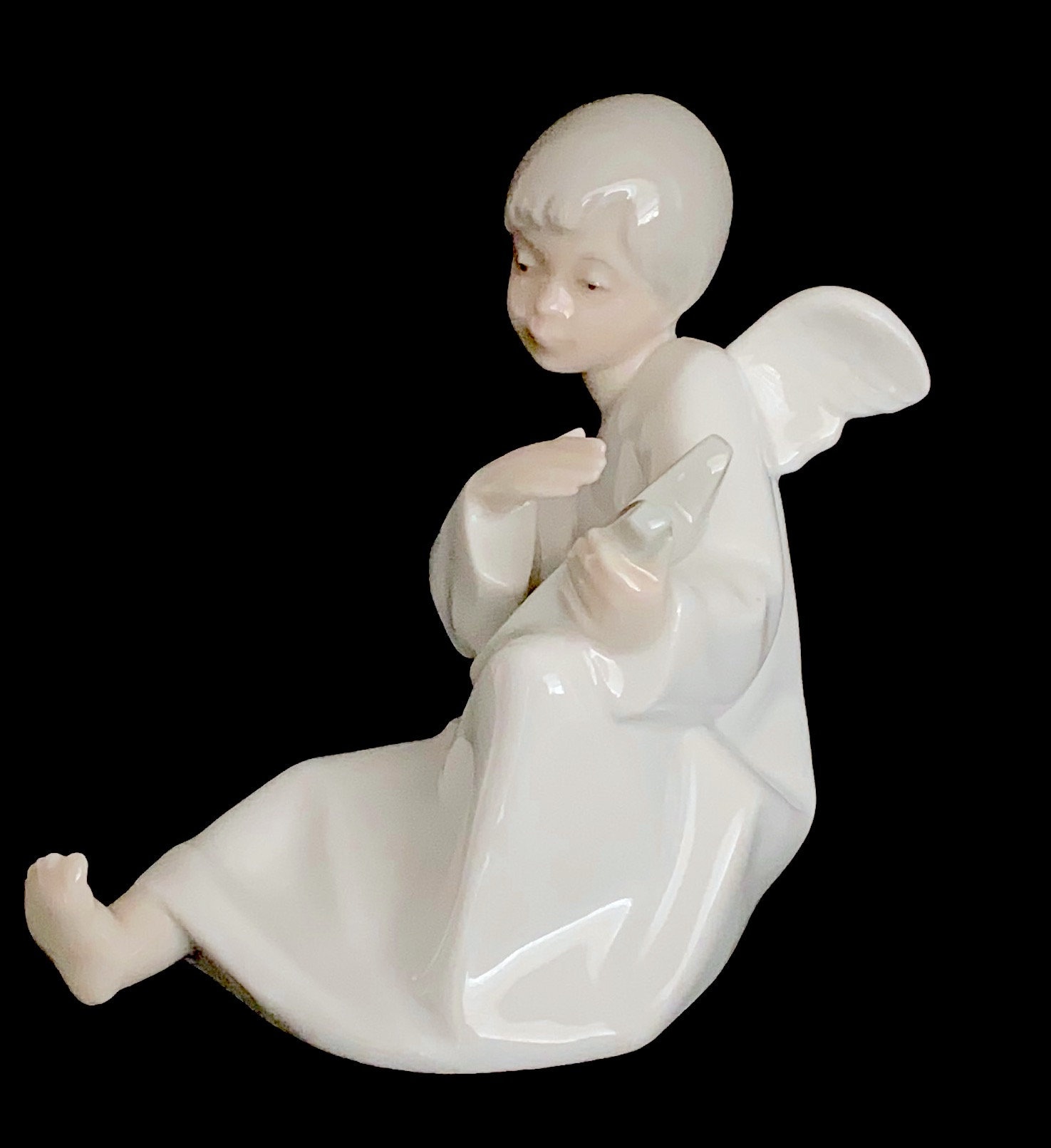 Vintage NAO Lladro Spanish Porcelain Figurine of Boy Child Angel