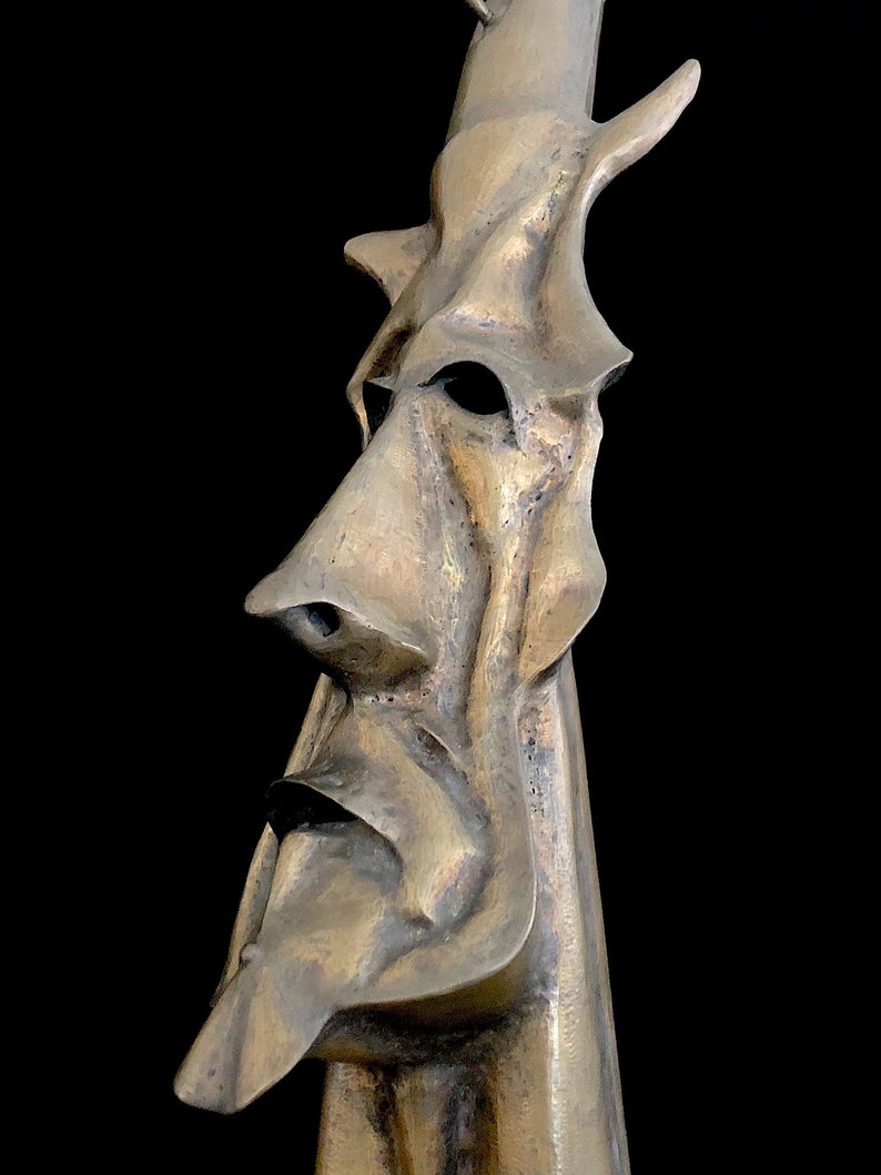 Vintage 1980 Modern Original Large 33.5 Tall Surrealist Art Bronze Sculpture by Artist Clyde Ball image 6