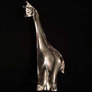 Vintage 1980s Eneryda of Sweden Scandinavian Hand Blown Art Glass Giraffe Sculpture Figure Figurine 10.25 Tall Abraham Strauss Label image 2