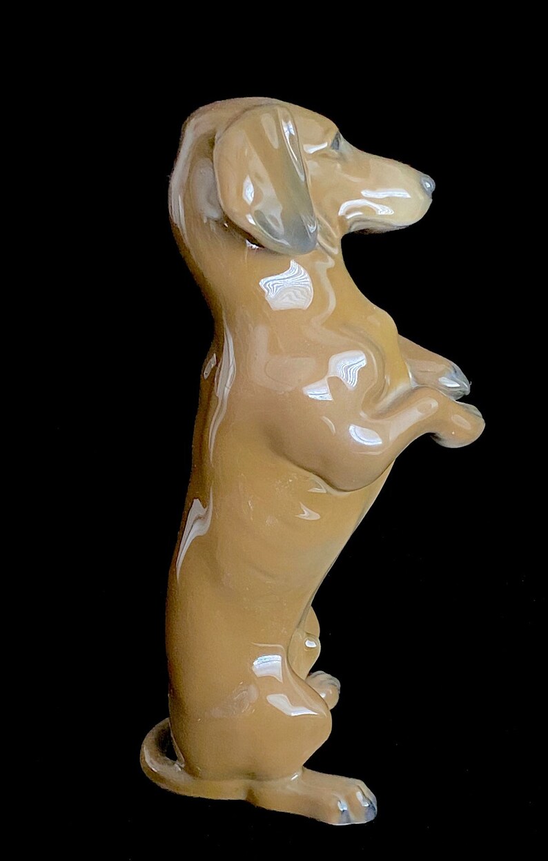 Vintage ROSENTHAL SELB Porcelain Germany Handgemalt DACHSHUND Dog Begging on 2 Hind Legs Figurine Sculpture image 3