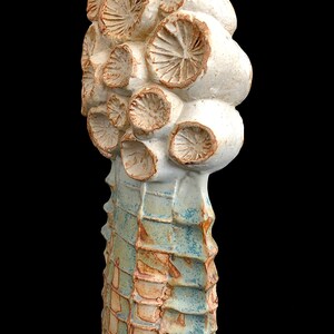 Vintage Modernist Studio Art Pottery Sculptural Biomorphic Sea Barnacle Vase with Matte Glaze Artist Bernard Rooke Modern Design Sculpture image 4