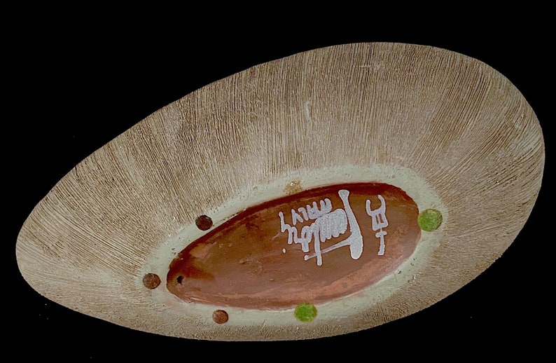 Vintage Mid Century Modern Italian Marcello Fantoni Large Pottery Ceramic Ashtray Bowl with Red Glaze ITALY image 8