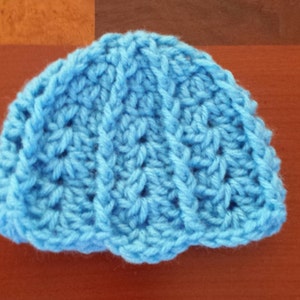 Blue Crochet Baby Hats, Crochet Hat, Crochet Hats For Babies, Newborn Baby Hats, Crochet Beanie, Preemie, Cloche