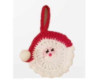 Décorations de Noël, Décoration d'intérieur, Décorations pour arbre de Noël, Tête de père Noël au crochet, Étiquettes pour cadeaux de Noël, Décorations d'arbre de Noël