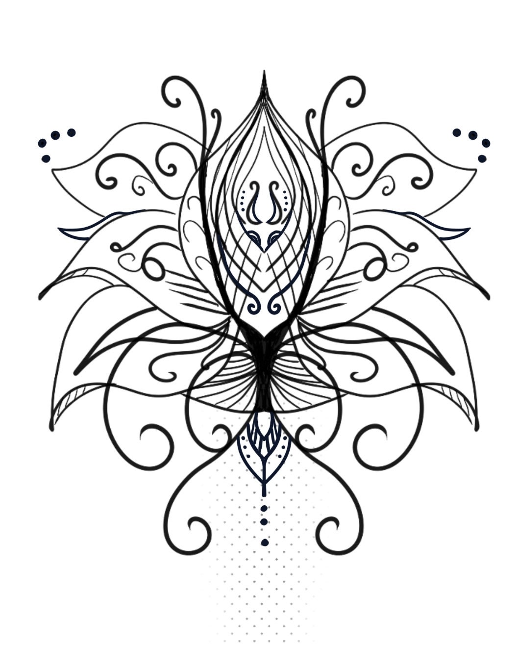 mural template lotus flower digital pdf file