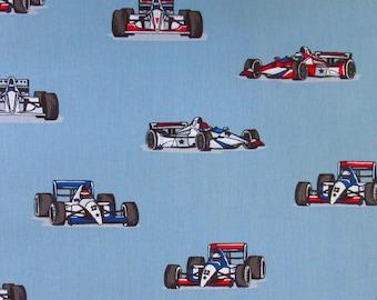 Cotton Racing Car Design on Blue Background